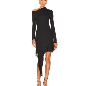 Helmut Lang Black Asymmetrical Dress